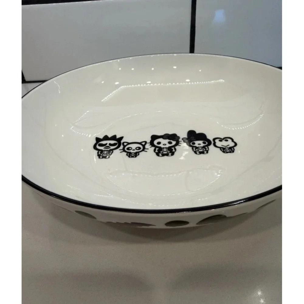 Hello Kitty And Friends Halloween Skeleton Bowls -Set Of Two In Black And White